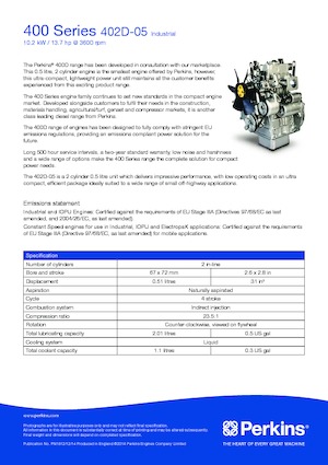 Moteurs Perkins 402D-05