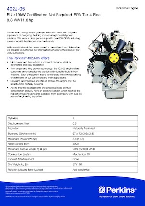 Moteurs Perkins 402J-05