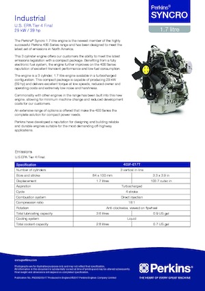 Moteurs Perkins 403F-E17T