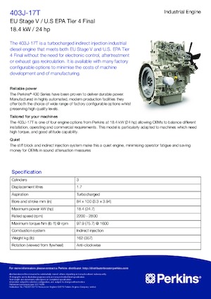 Moteurs Perkins 403J-E17T