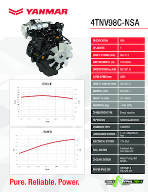 Moteurs Yanmar 4TNV98C-NSA