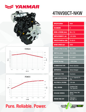 Moteurs Yanmar 4TNV98CT-NKW