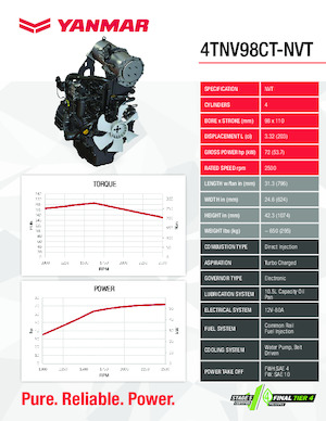 Moteurs Yanmar 4TNV98CT-NVT