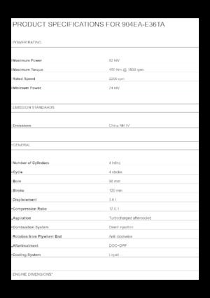 Moteurs Perkins 904EA-E36TA