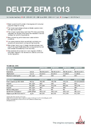 Moteurs Deutz BF 6 M 1013 FC