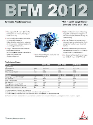 Moteurs Deutz BF 6 M 2012 C