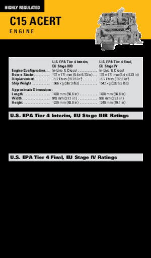Moteurs Caterpillar C15 Acert