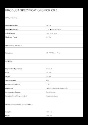 Moteurs Caterpillar C9.3 Acert