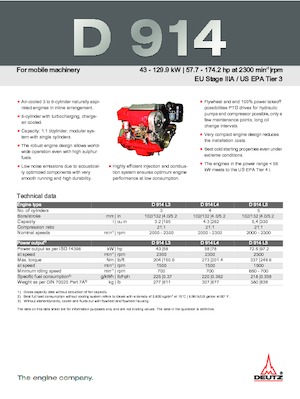 Moteurs Deutz D 914 L4