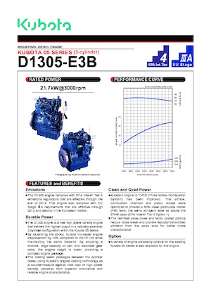Moteurs Kubota D1305