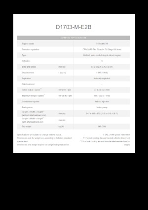 Moteurs Kubota D1703-M-E2B