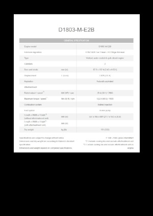 Moteurs Kubota D1803-M-E2B