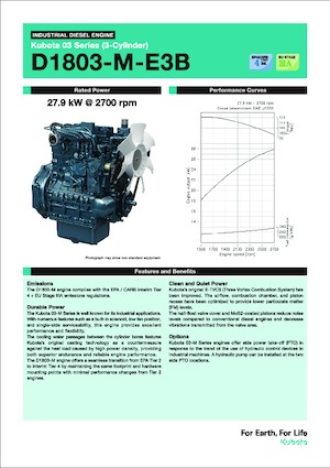 Moteurs Kubota D1803-M-E3B