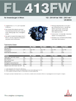 Moteurs Deutz F 12 L 413 FW