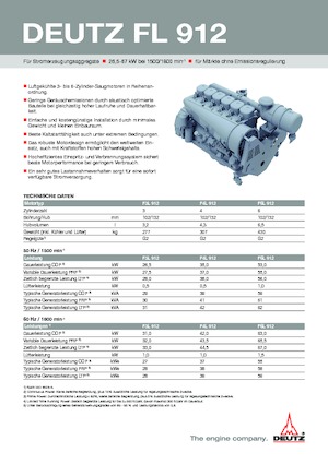 Moteurs Deutz F 4 L 912 / W