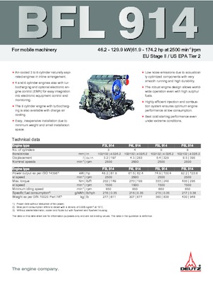 Moteurs Deutz F 4 L 914