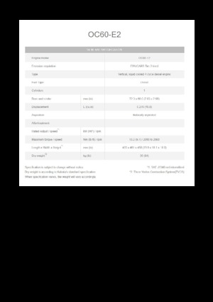 Moteurs Kubota OC60-E2