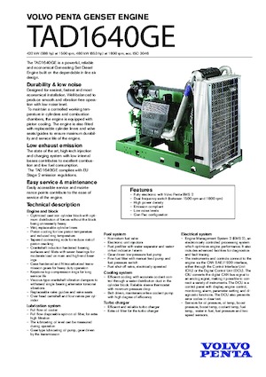 Moteurs Volvo Penta TAD1640GE