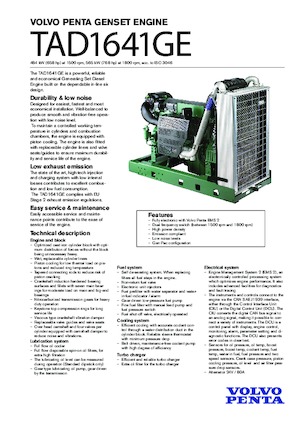 Moteurs Volvo Penta TAD1641GE