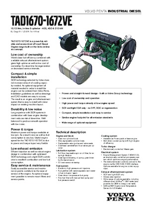 Moteurs Volvo Penta TAD1670VE