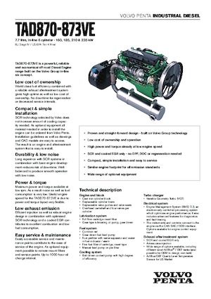 Moteurs Volvo Penta TAD871VE