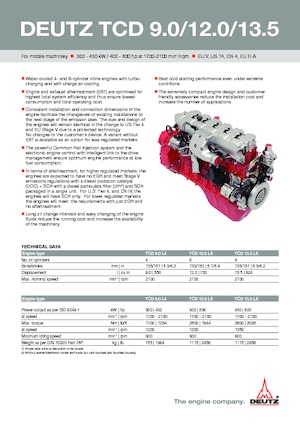 Moteurs Deutz TCD 12.0 L6