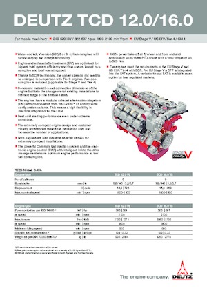 Moteurs Deutz TCD 12.0 V6