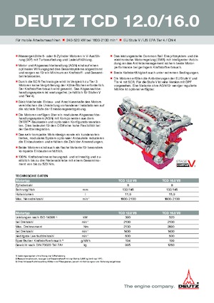 Moteurs Deutz TCD 16.0 V8