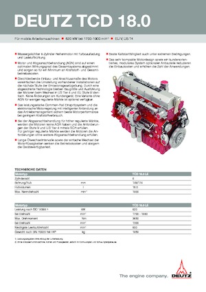 Moteurs Deutz TCD 18.0 L6