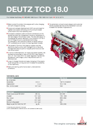 Moteurs Deutz TCD 18.0 L6
