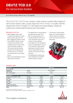 Moteurs Deutz TCD 2.9 L4