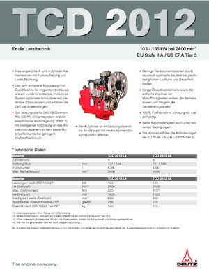 Moteurs Deutz TCD 2012 L6