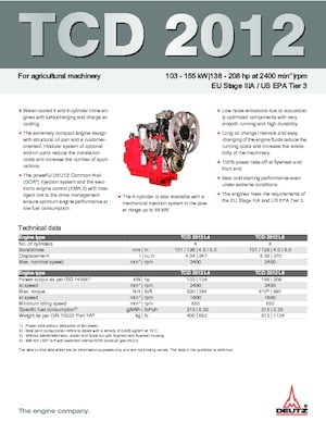 Moteurs Deutz TCD 2012 L6