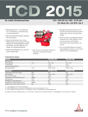 Moteurs Deutz TCD 2015 V8