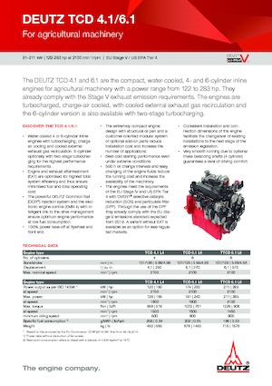 Moteurs Deutz TCD 4.1