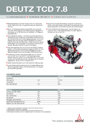 Moteurs Deutz TCD 7.8 L6