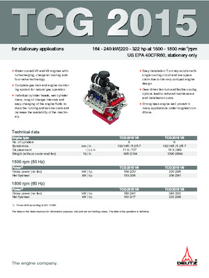 Moteurs Deutz TCG 2015 V6