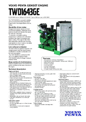 Moteurs Volvo Penta TWD1643GE