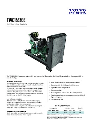 Moteurs Volvo Penta TWD1653GE