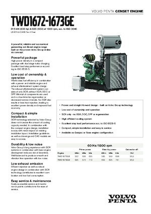 Moteurs Volvo Penta TWD1672GE