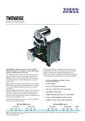 Moteurs Volvo Penta TWD1683GE