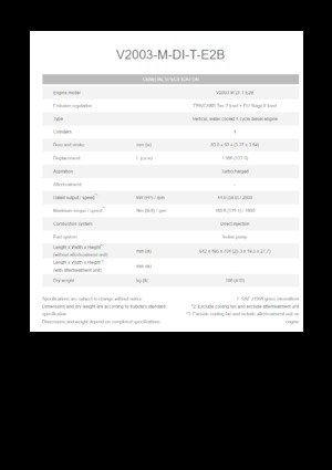 Moteurs Kubota V2003-M-DI-T-E2B