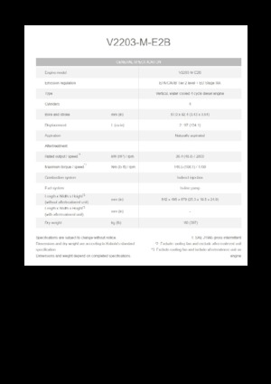 Moteurs Kubota V2203-M-E2B