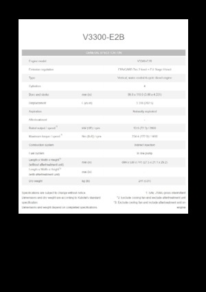 Moteurs Kubota V3300-E2B