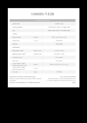 Moteurs Kubota V3800DI-T-E2B