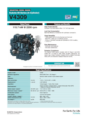 Moteurs Kubota V4309