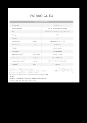 Moteurs Kubota WG3800-GL-E3