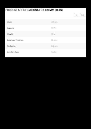 Godets d'excavatrices Caterpillar 400 MM