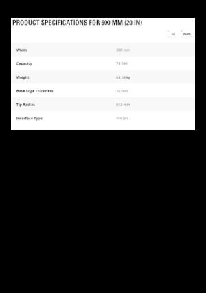 Godets d'excavatrices Caterpillar 500 MM