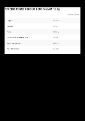 Godets d'excavatrices Caterpillar 500 MM